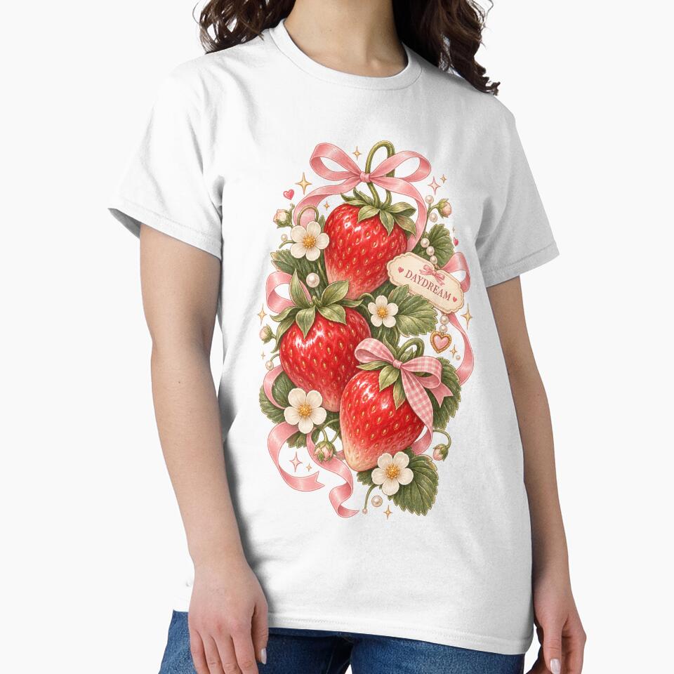 Strawberry Daydream Cute Aesthetic by Doodle Souq