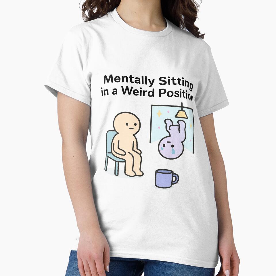 Mentally Sitting in a Weird Position – Surreal Cartoon Brain Moment by Art-Tacos