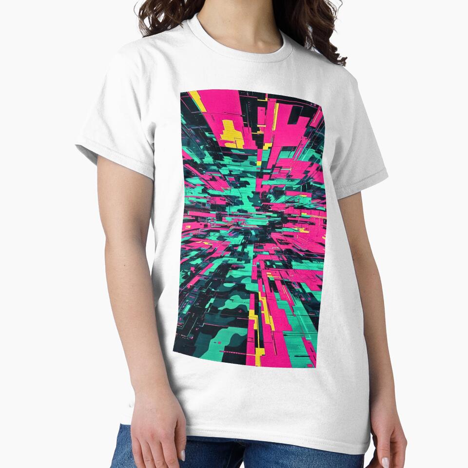 Cyberpunk Abstract Digital Geometric Pattern Art by CamouflageLab
