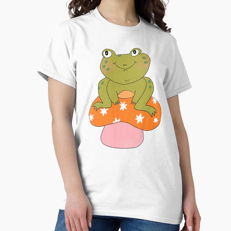 Hoppy the Frog on Toadstool (Orange) by yellowflowerhut