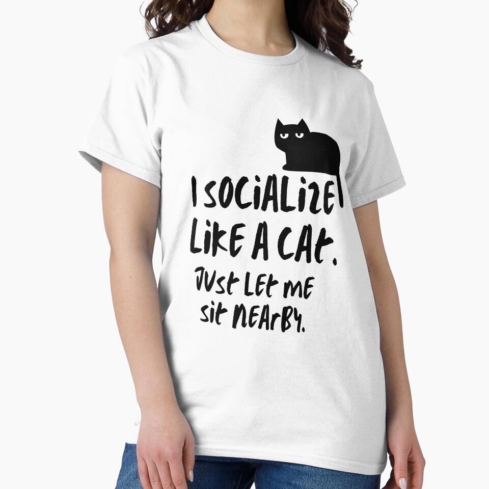 Socialize Like A Cat | Cute Introvert Doodle by Tattyarts