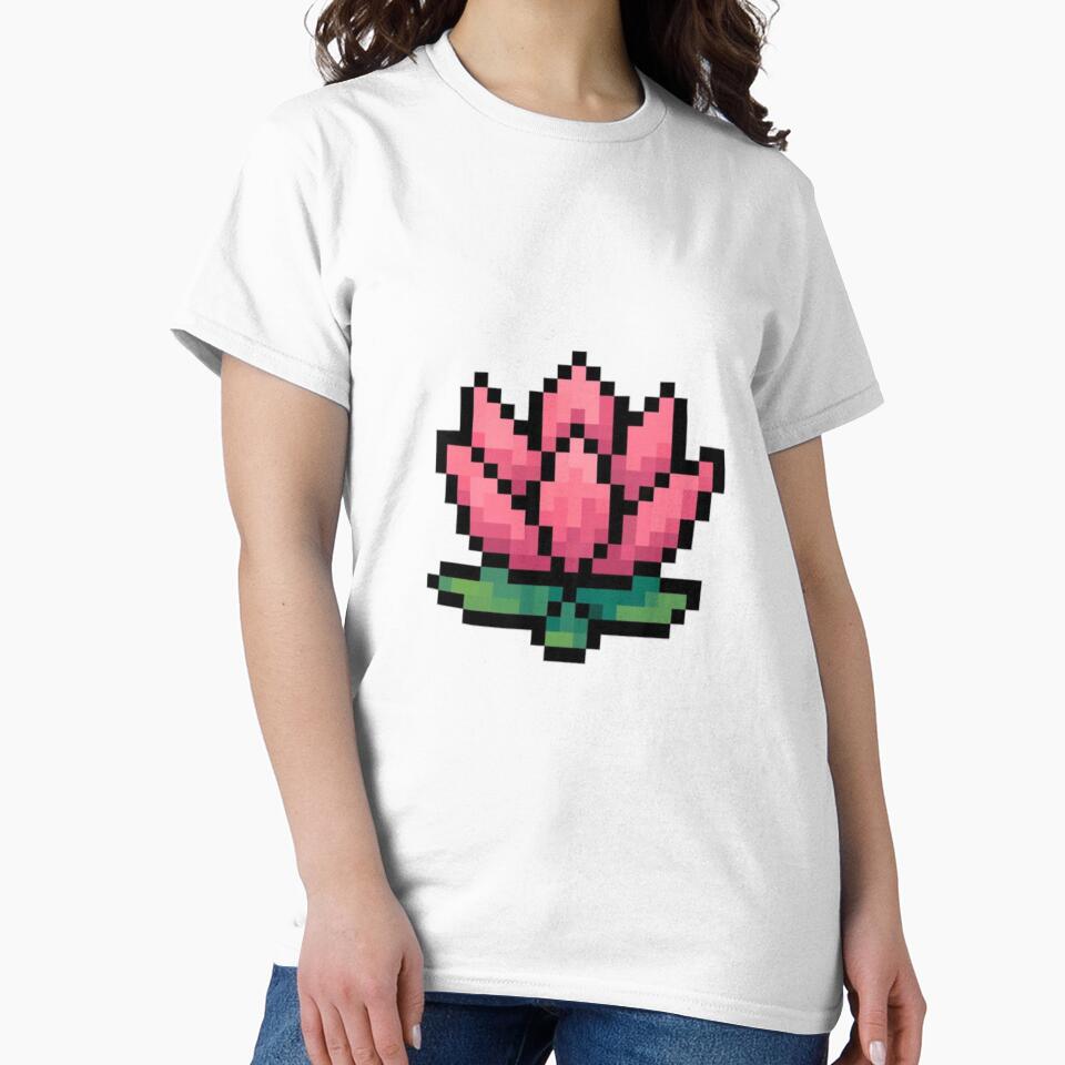 Pixel Art Lotus Flower Print | Retro Gaming Floral Design | Cute 8 Bit Botanical Gift by The-SilentPlace