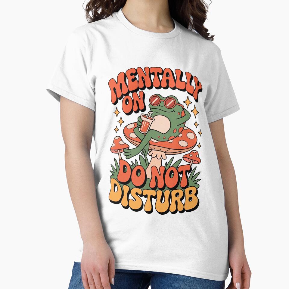 Mentally On Do Not Disturb Chill Frog - Retro Groovy Funny Design by InfiniteOrbit