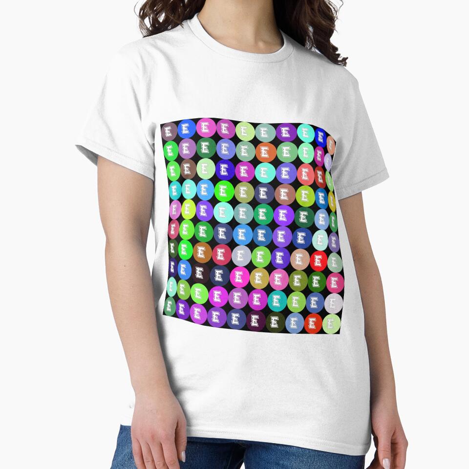letter E - Abstract line art, geometric shapes,  polygon and circles lineart collection  (colored) #69 by Henri Le Vatius