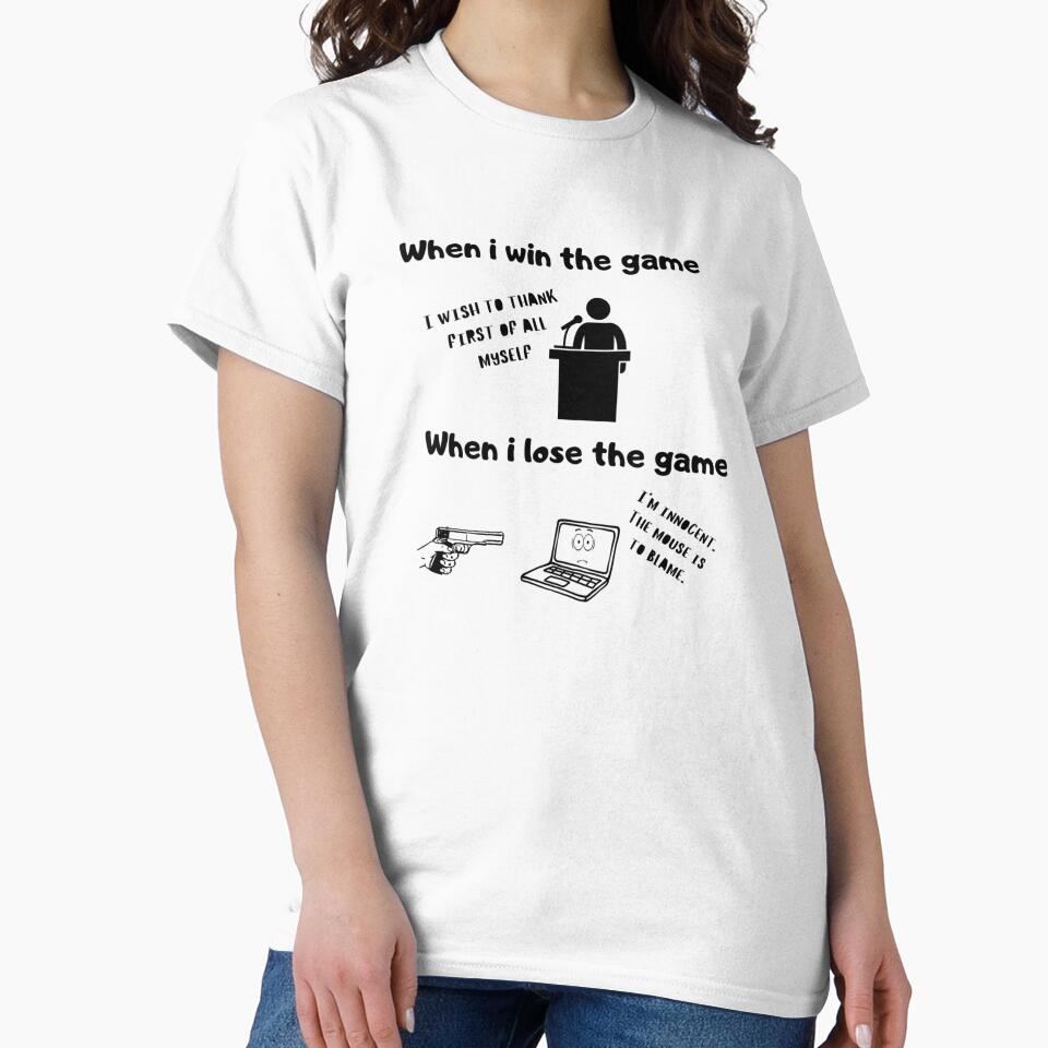 When I win the game VS when I lose the game – Test & illsutration design – Black text by Nemesiscrowd