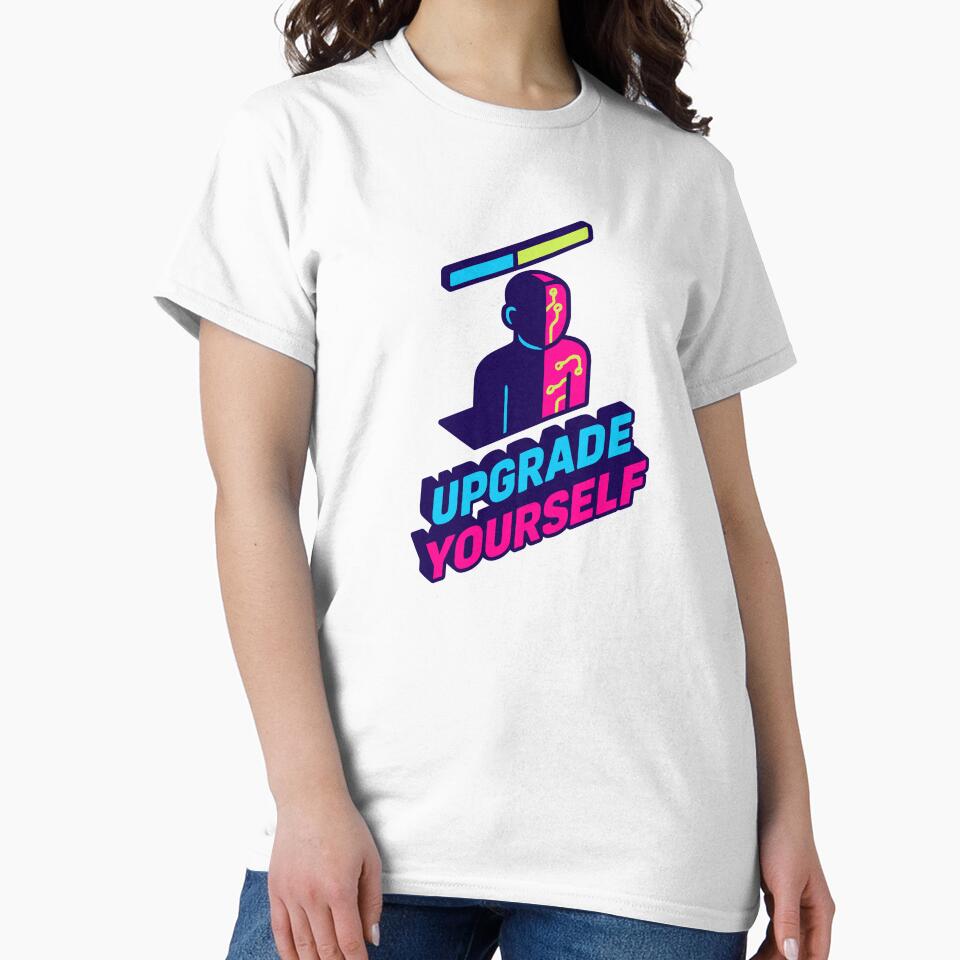Upgrade Yourself — Neon Futuristic Motivation Art by DSGIN4YOU
