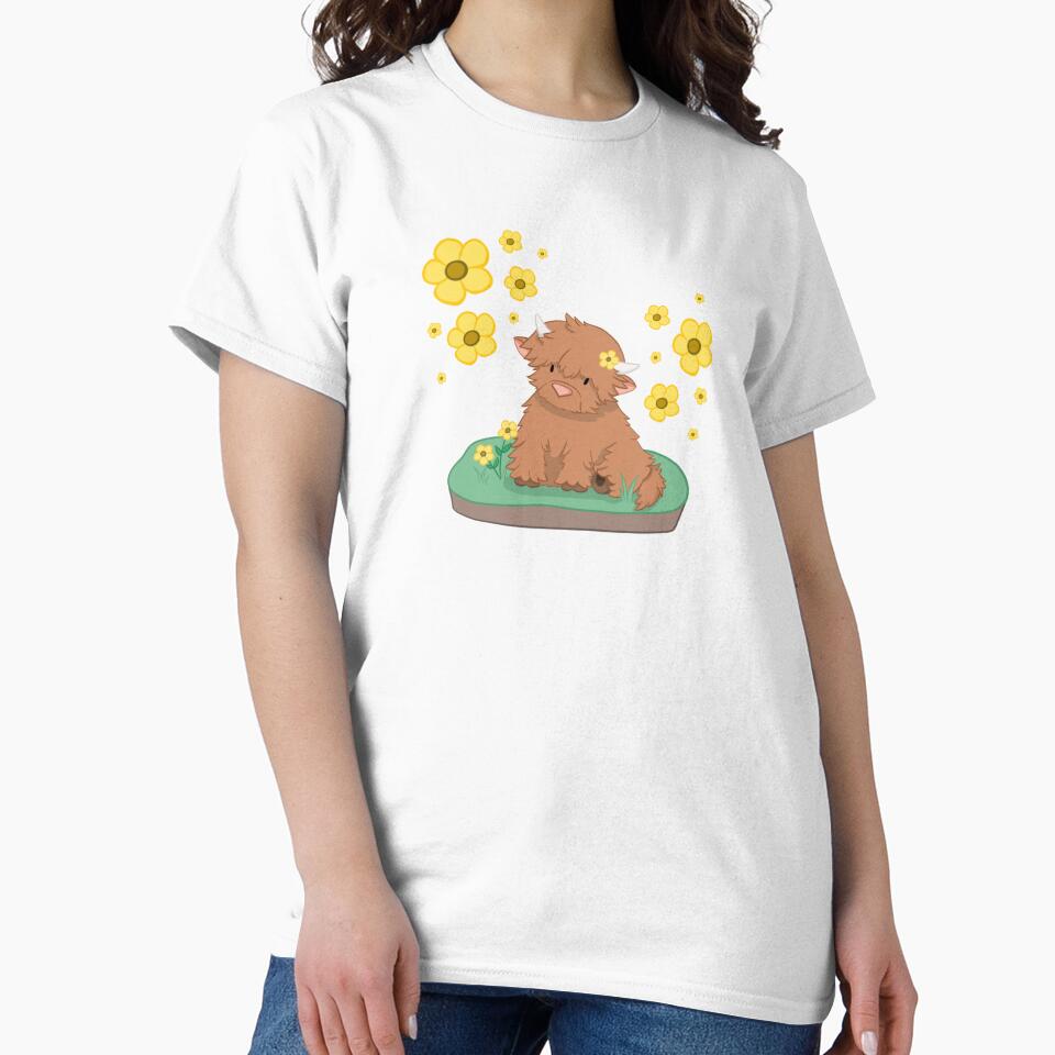 Baby Highland Cow Extra Flowers by TeaLightGardens