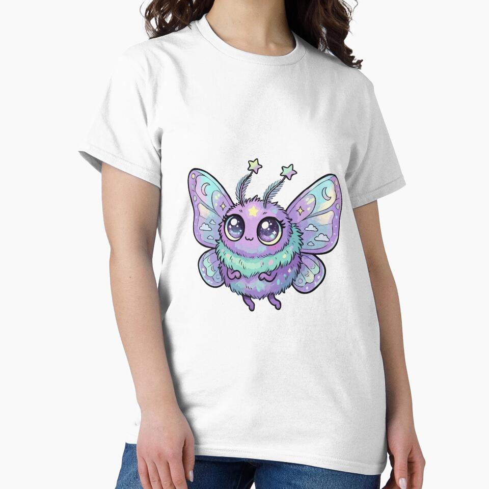 Lavender Shimmering Celestial Winged Chibi by Emegan Print Art