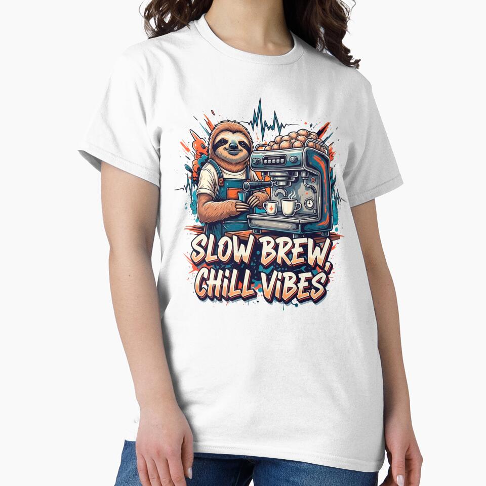 Sloth Coffee Slow Brew Chill Vibes Funny Barista Design by SholoStudio