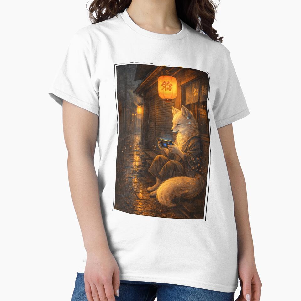 Rainy Night Grind – Zen Fox Gamer Illustration by VireonTees