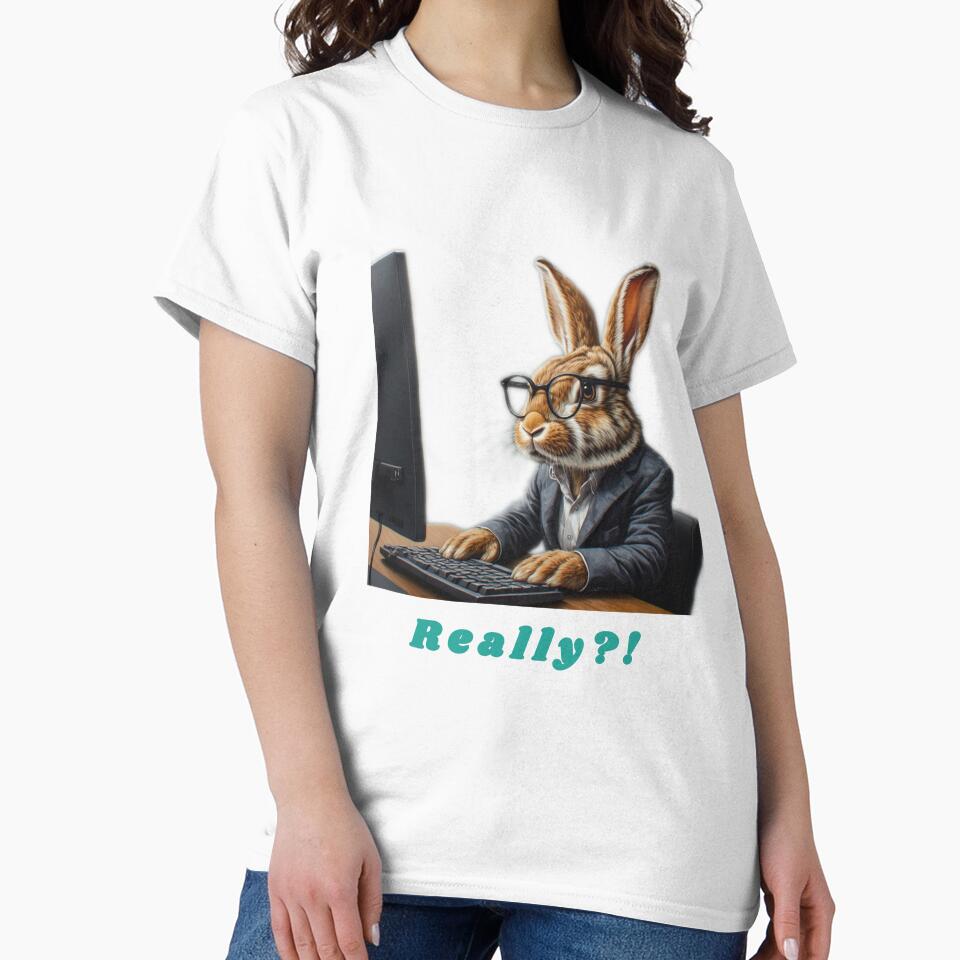 Reallly?! a Geek Bunny gift, for the animal lover and computer geek by PiperParrot