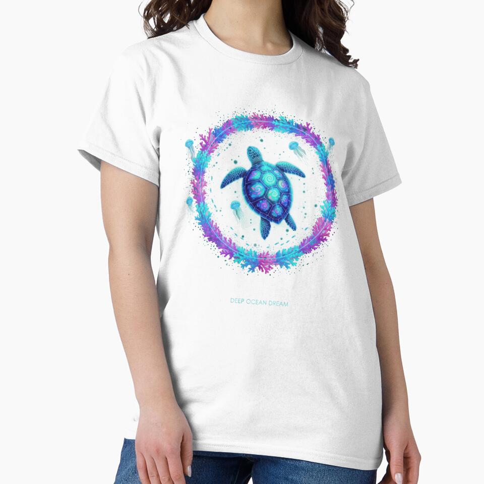 Deep Ocean Dream Sea Turtle in Mystical Coral Arch with Jellyfish by zoughlal