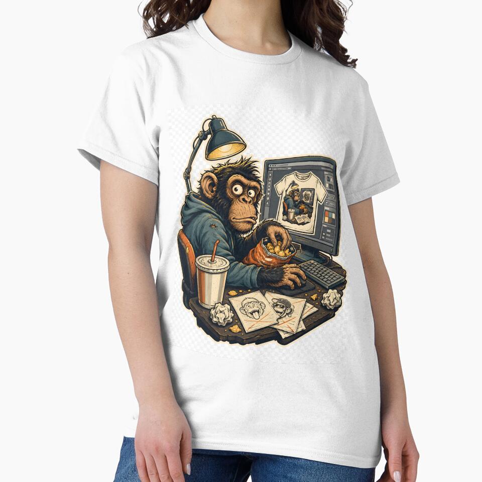 Late Night T-Shirt Designer Chimp by MustHaveVibes