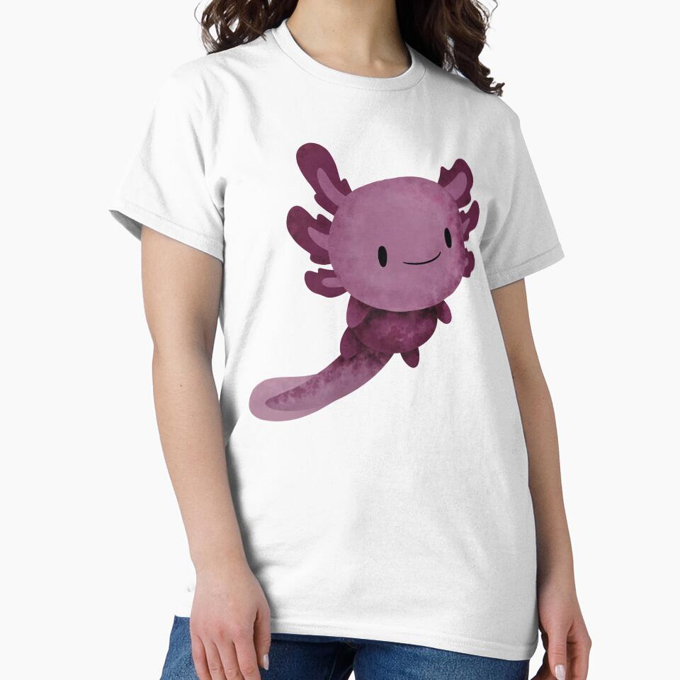 Cute Axolotl Happy Dark Pink by NinniSilver