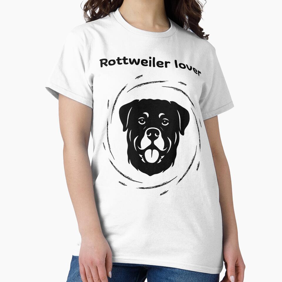 Rottweiler Lover T-Shirt – Silhouette Dog Shirt for Fans by SimpleUla