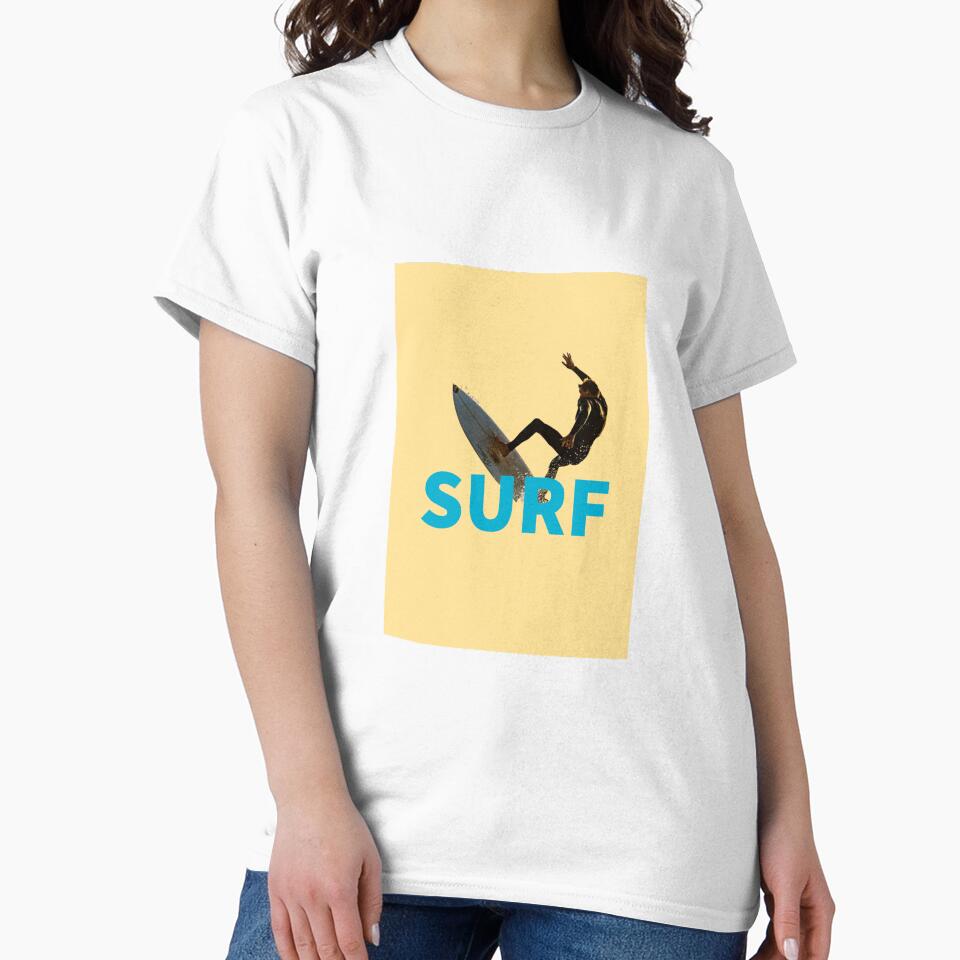 SURF - YELLOW - BLUE - MINIMAL - POSTER - SURF RETRO by Tropical Blood