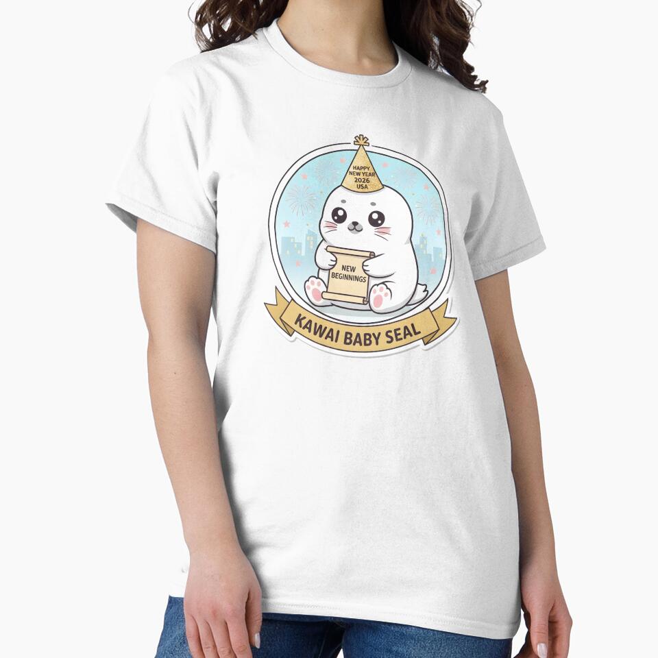 Kawaii Baby Seal New Year 2026 USA Arctic Celebration by arup7980