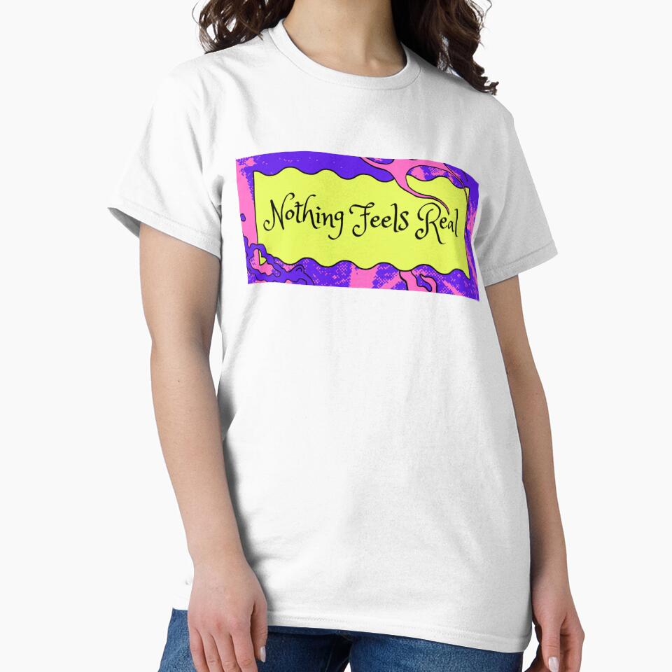 Purple Nothing Feels Real - Surreal Retro Fantasy Graphic by TheCrowThatSews