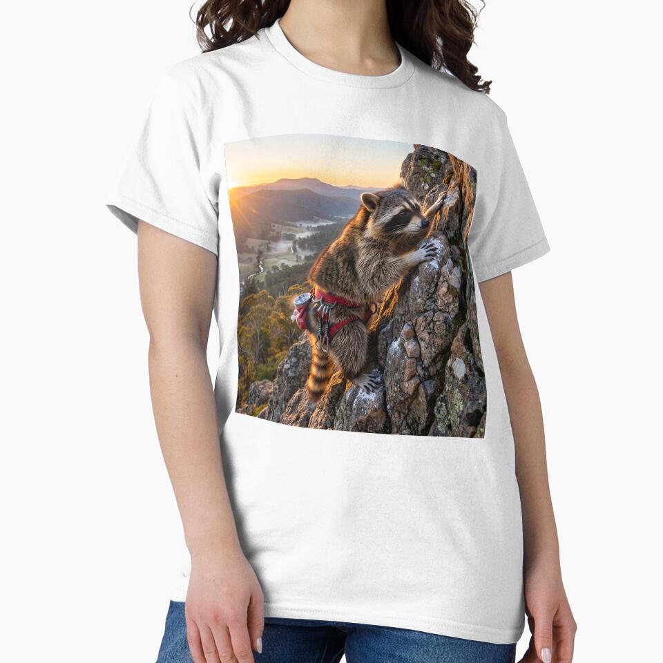 Raccoon Is Bent on Reaching the Summit by Tridentulus