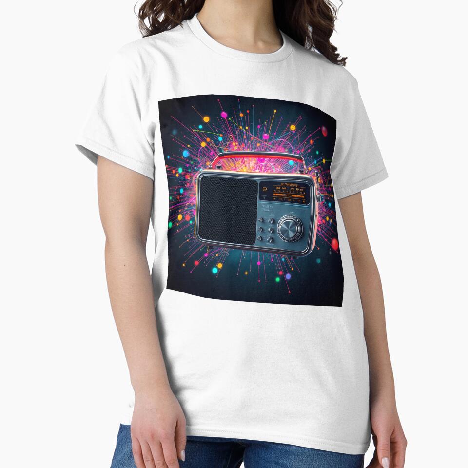 Retro Radio Cosmic - Vintage Electronics Space Art by AbdS07