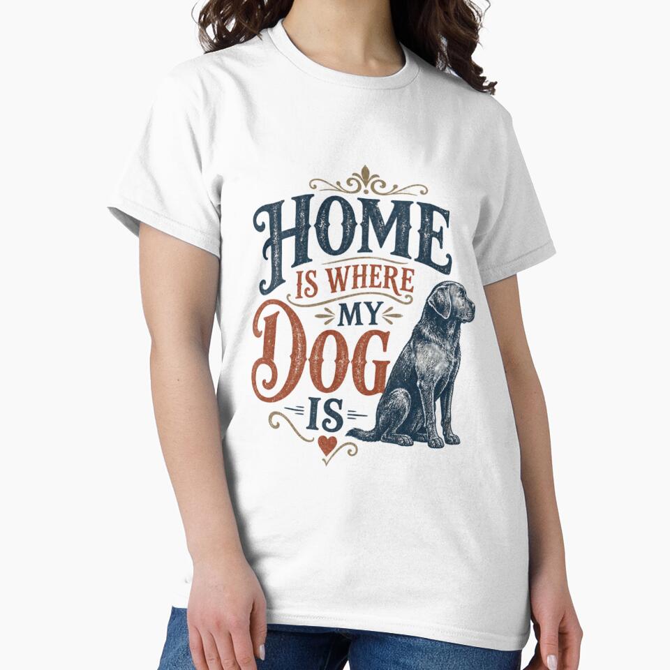 Home Is Where My Dog Is Vintage Dog Lover Shirt Gift Idea by DailyTrendFinds