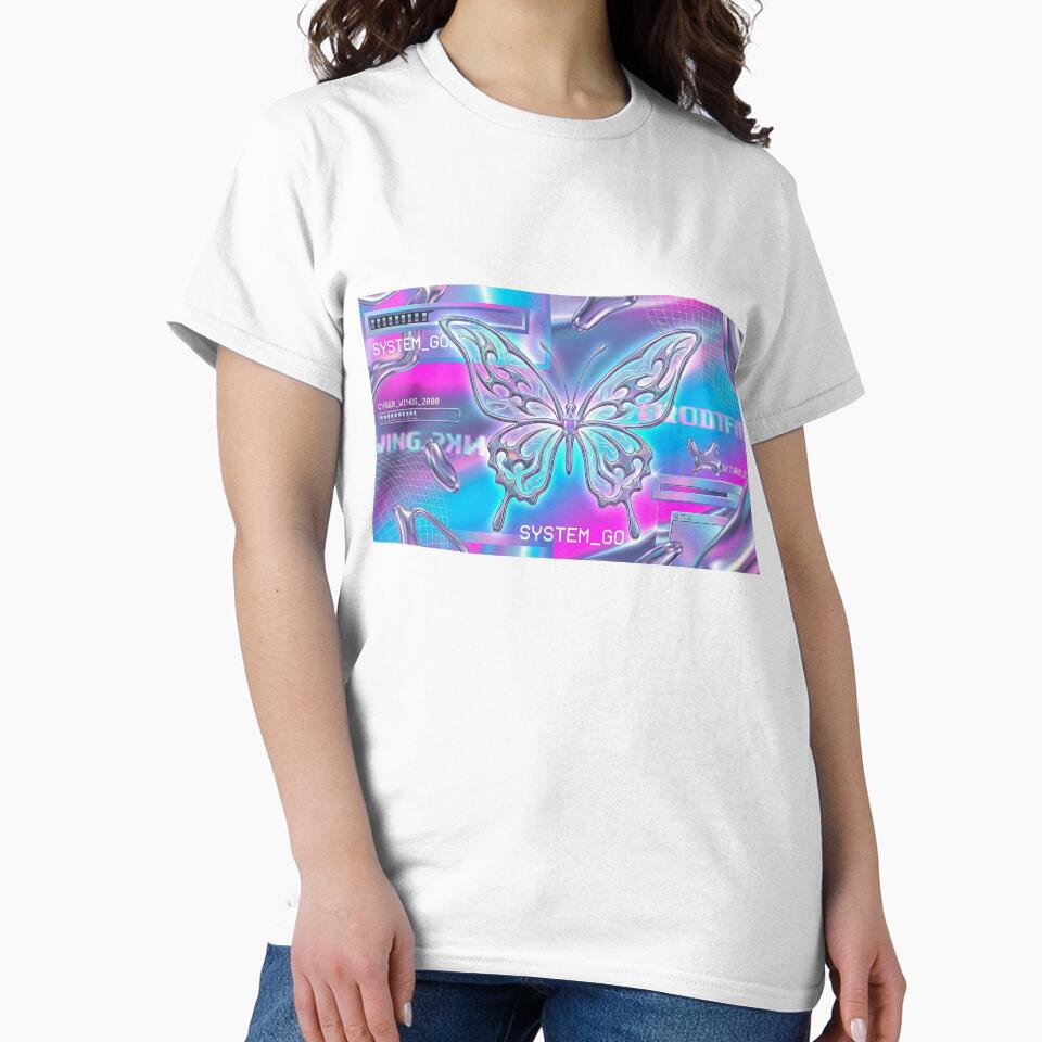 Y2K Cyber Butterfly: Chrome Liquid Metal Aesthetic by AgingeR