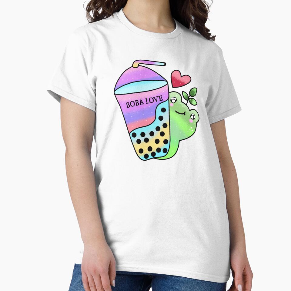 Kawaii cute frog drinking boba by Quacktails