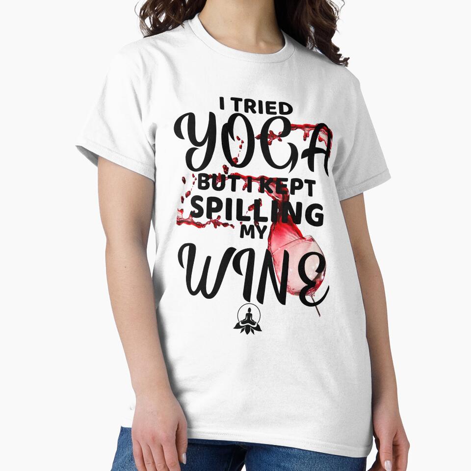 Yoga and Red Wine, Try Yoga, Fitness Fun by BitcoinBros