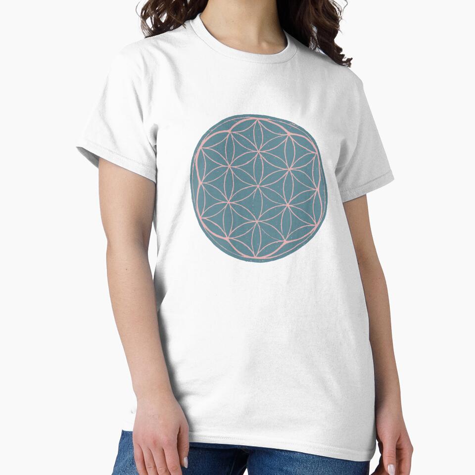 Flower of Life Linocut - Peacock + Rose by Irene Estelle