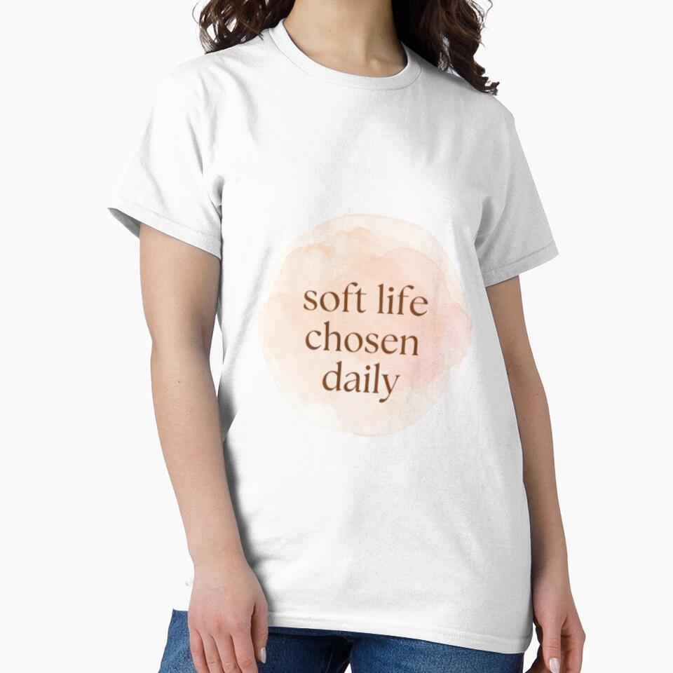 Soft Life Chosen Daily – Spiritual Self Love Typography Quote by CosmicQuietStudio