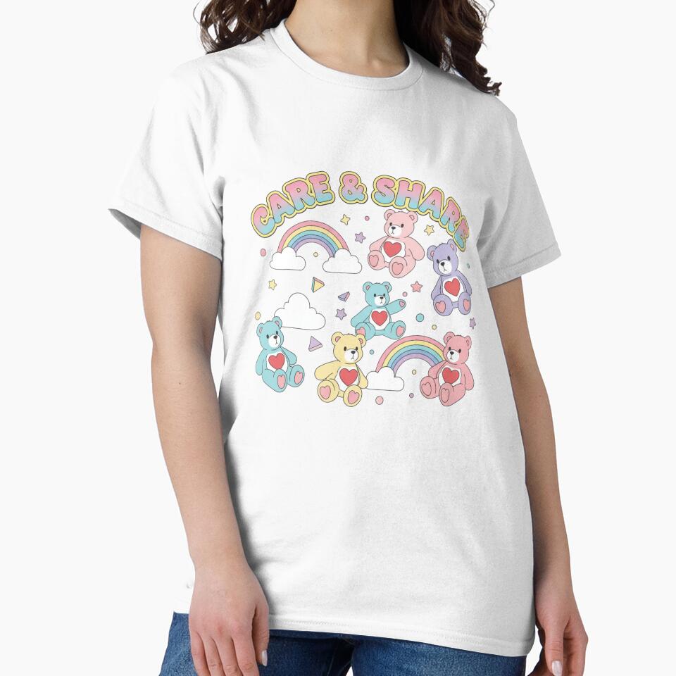 Spread Love Retro Rainbow Care Bear 80s Nostalgia Stickers by GeniePixel