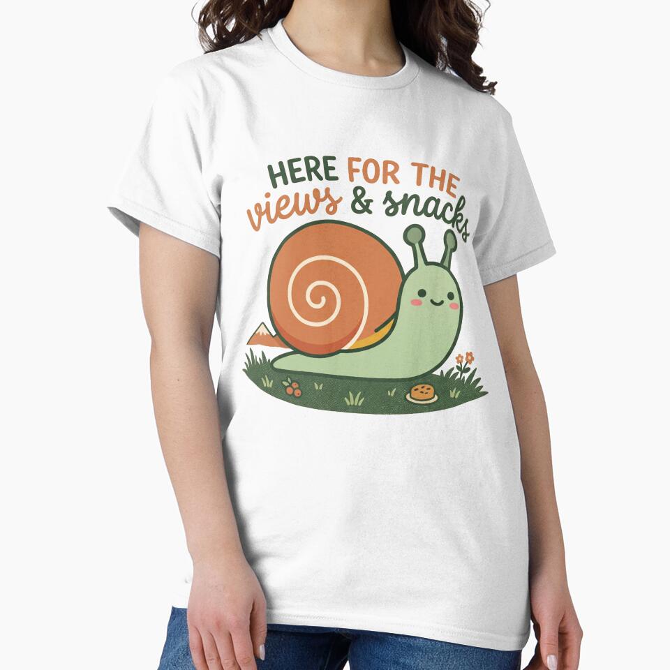 Here For The Views And Snacks Snail by SnailTrailsClub