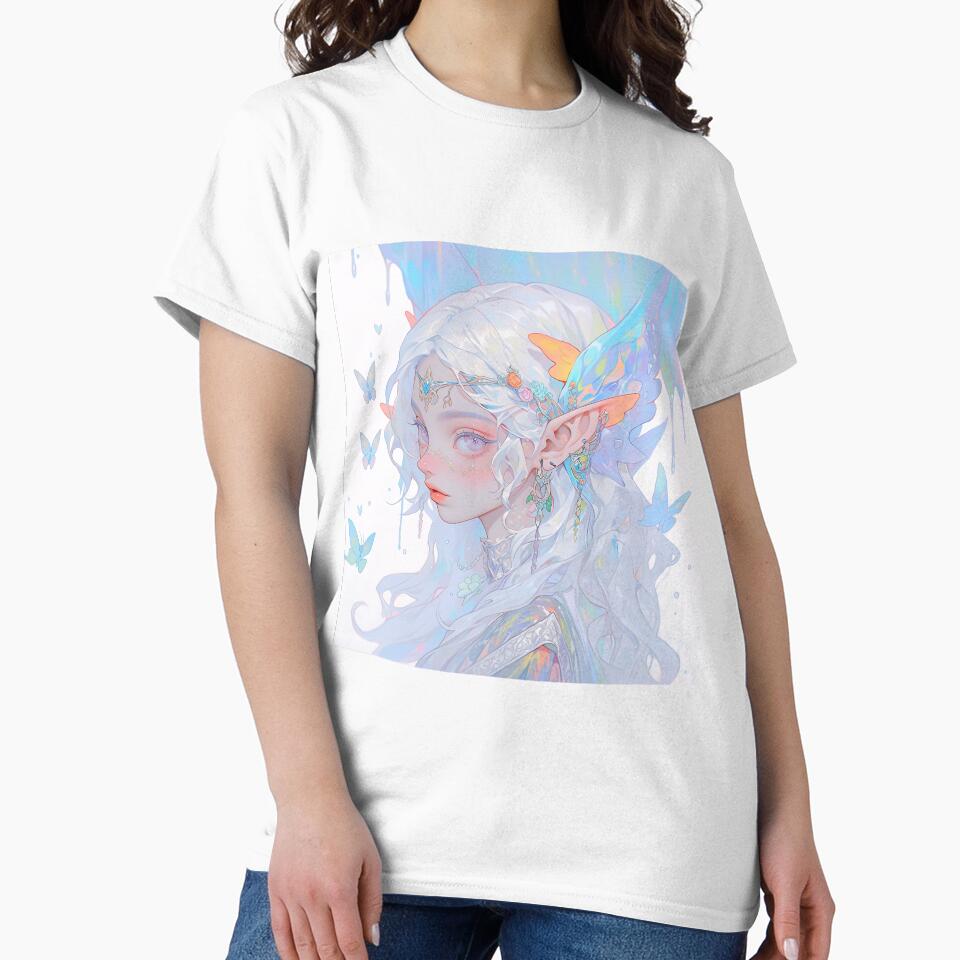 Ethereal Angelic Butterfly Anime Girl by bubblegoth