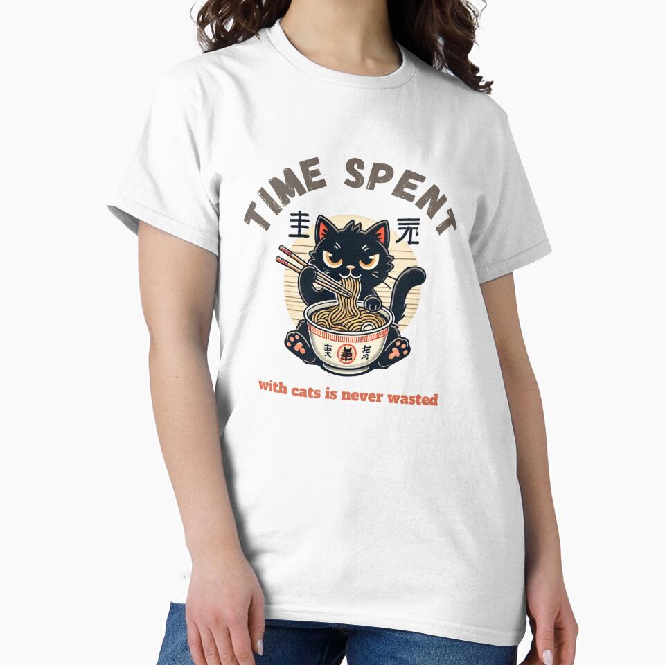 Noodle Cat Shirt, Ramen Cat, Foodie Lover, Black Cat Noodle, Retro Cat, Cat Lover Sweatshirts, Black Cat, by Matrixstore