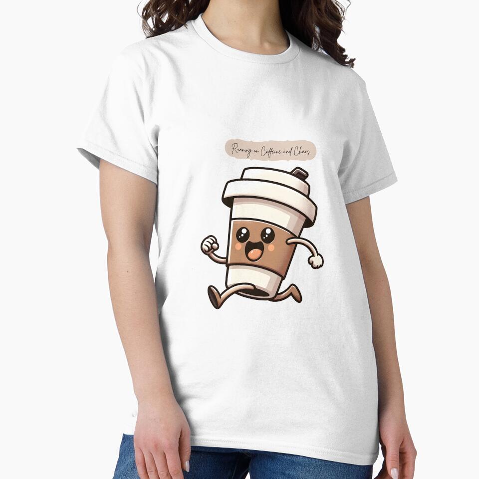 Running on Caffeine and Chaos – Funny Aesthetic Quote Design by CozyDreamNest