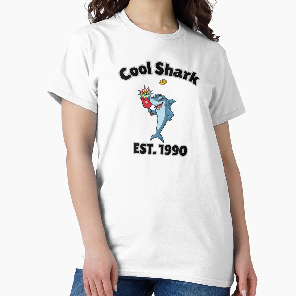 Vintage Cool Shark Pickleball Est 1990 - Court Shark Smash by "Positive Vibes & Daily Lifestyle"