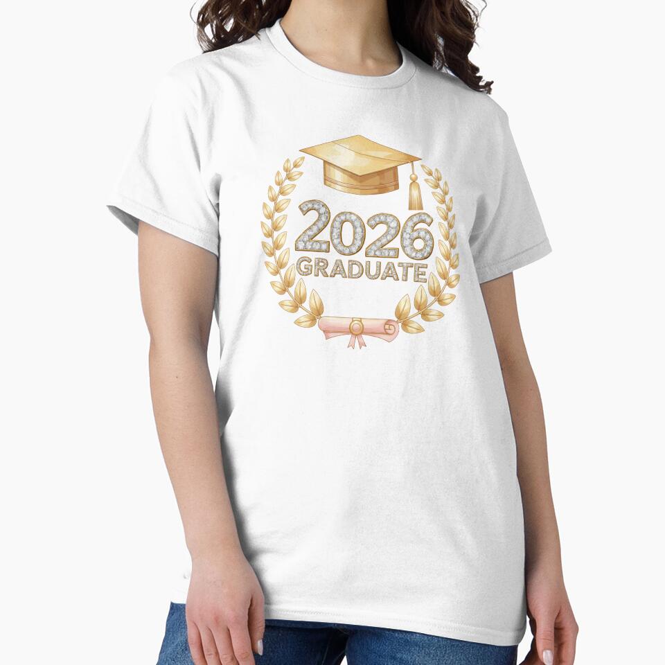 2026 Graduate with Royal Laurel Motif, Diploma & Diamonds by JeweledDesigns