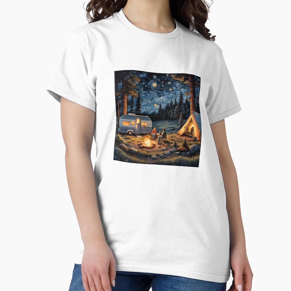 Peaceful Camper Nights Camping Design by WicklTees
