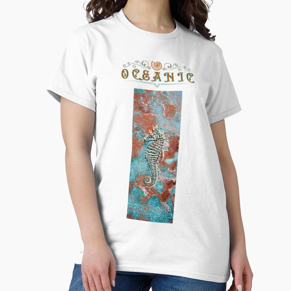 Oceanic Seahorse Fossil style graphic print by Iiswaz