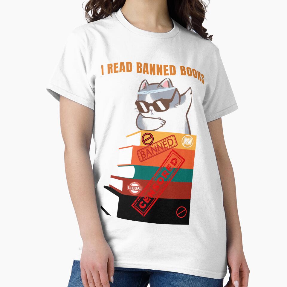 I Read What I Want Funny Dabbing Cat Reading Banned Books by Ahmed  Feki