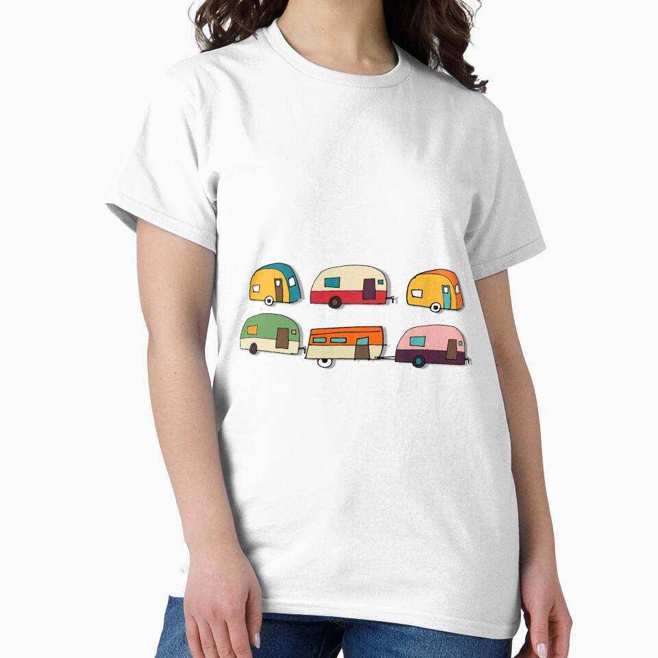 Retro Campers Blue #Midcenturymodern by susycosta
