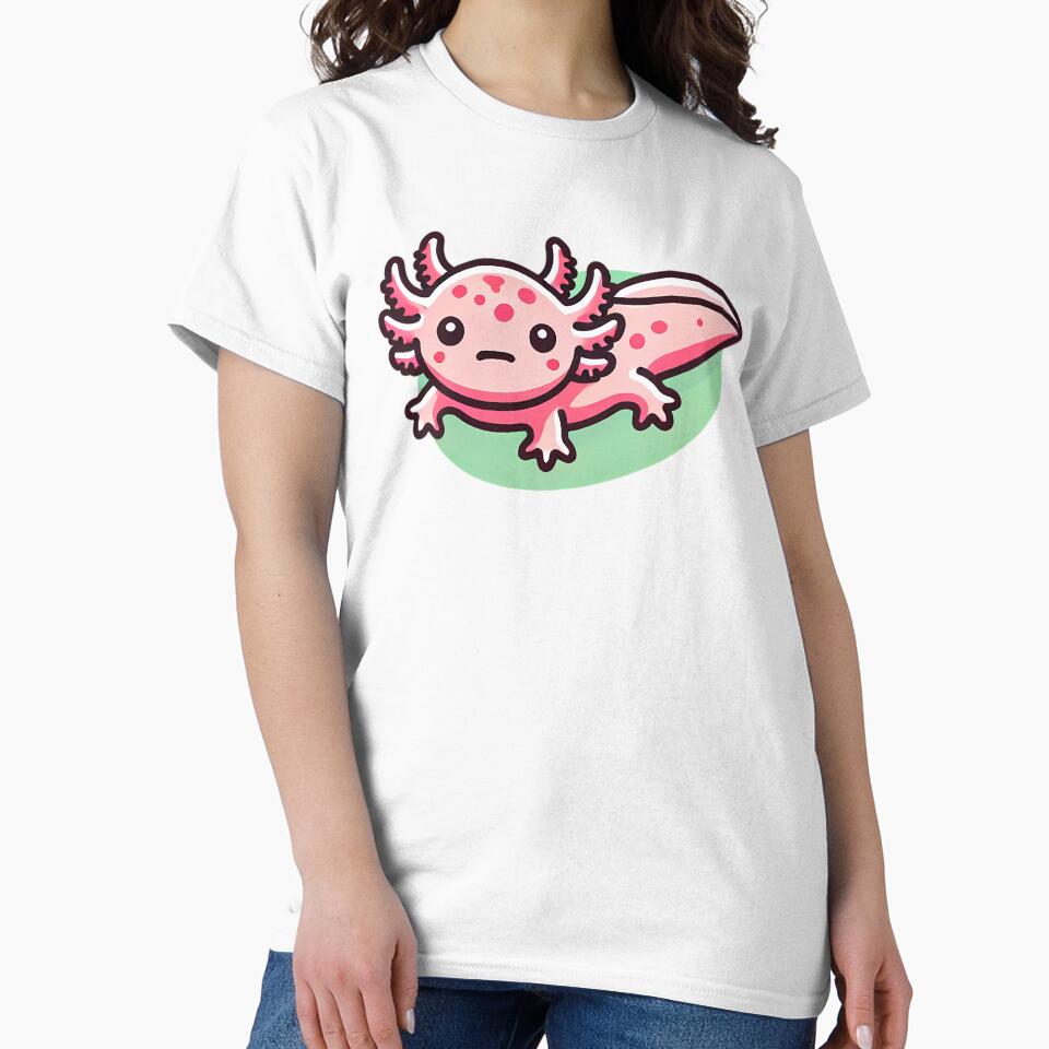Adorable Pink Axolotl. by Linework Studio
