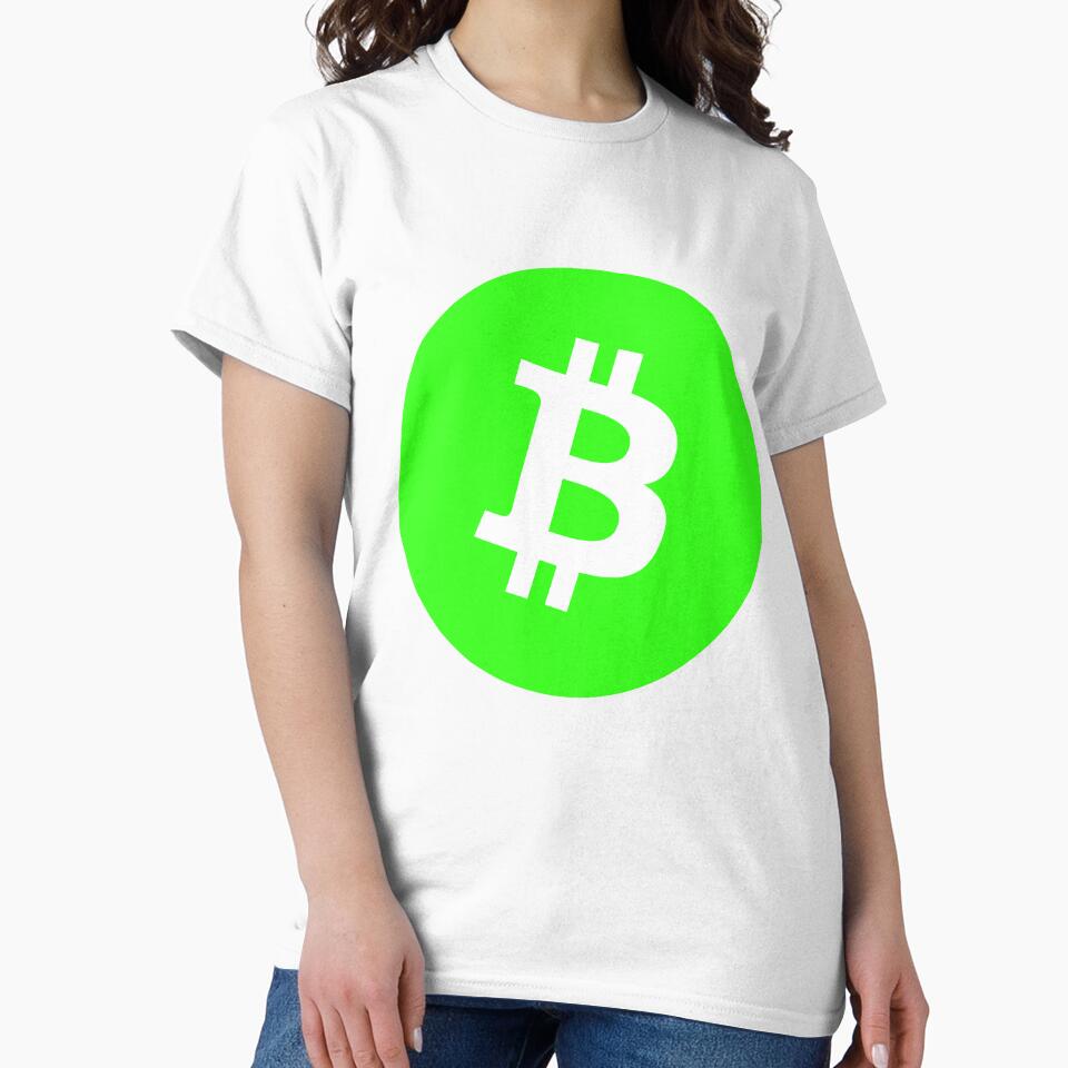 Bitcoin Light Green Version Of Official Logo Large Long Sleeve T-Shirt by Rainwater Merch