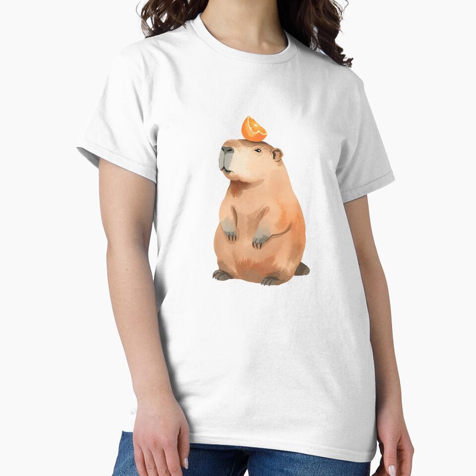 The Zen Capybara with an Orange by Bal Drops