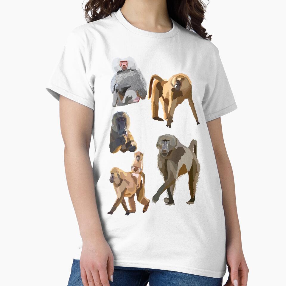 B is for Baboon, Baboon Artwork – Strong Primate Illustration and African Wildlife Design by PrettylittlepastelUk