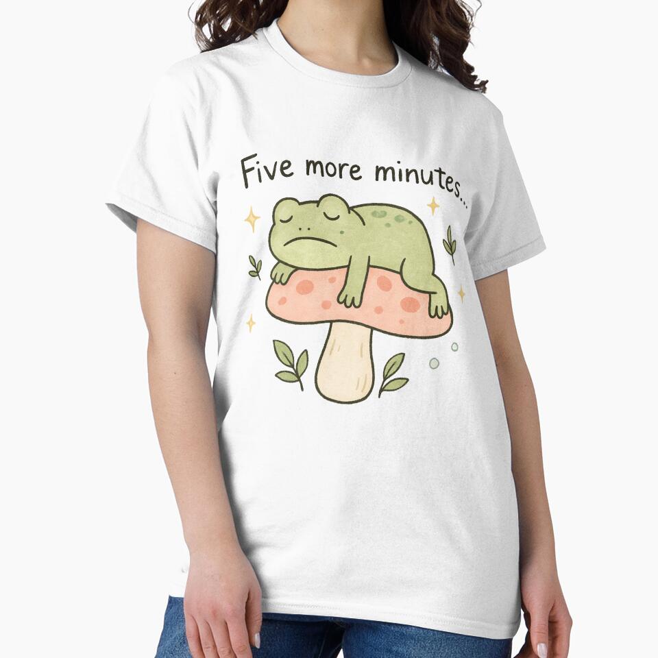 Cute Sleepy Frog on Mushroom PNG - Funny Frog Quote Clipart by SearionStudio