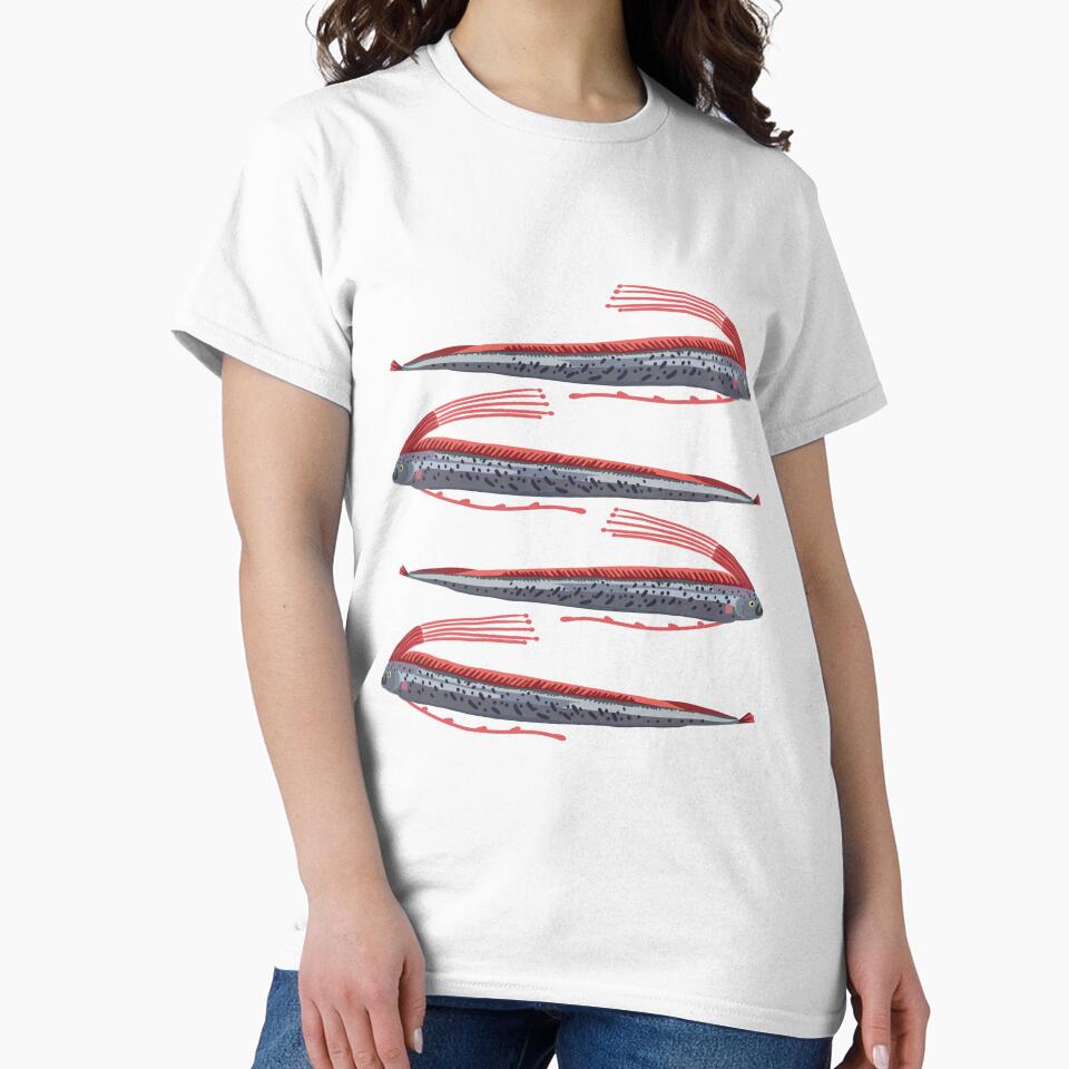 O is for Oarfish,Oarfish – Mysterious Deep Sea Giant Illustration by PrettylittlepastelUk