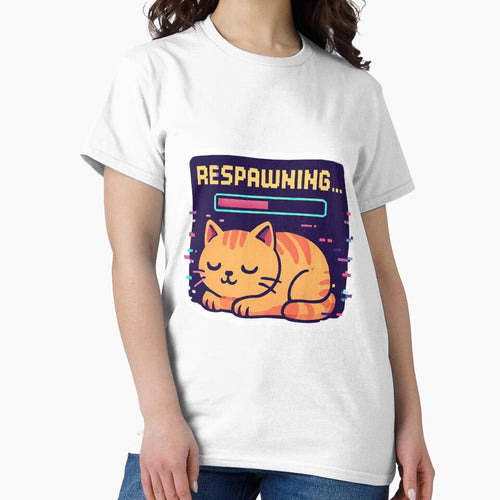"Respawning" Funny Gamer Cat Loaf Vector Sticker by catastrocat