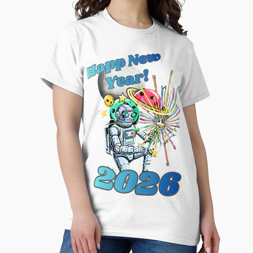 Retro Robot New Year 2026 t-shirt by Kikaytv.com