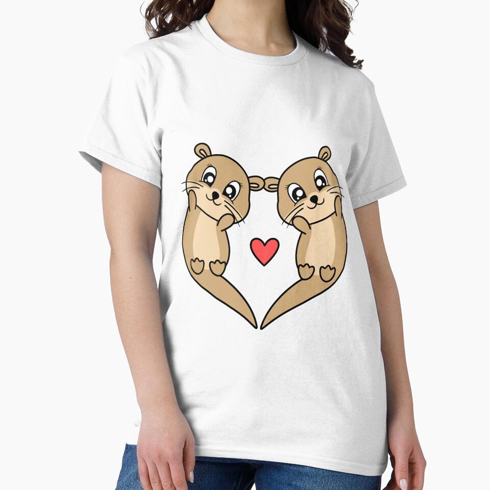 otter couple love heart by vandepasch